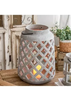 Hot Sale 👏 A & B Home 19.25" Gray and Black Contemporary Cylindrical Lantern 💯 -A & B Home Online Shop Belk 780