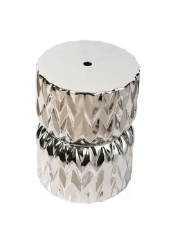 Best deal 🧨 A & B Home 18" Silver Contemporary Style Chevron Design Cylindrical Stool 🤩 -A & B Home Online Shop Belk 823