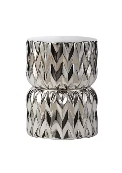 Best deal 🧨 A & B Home 18" Silver Contemporary Style Chevron Design Cylindrical Stool 🤩 -A & B Home Online Shop Belk 825