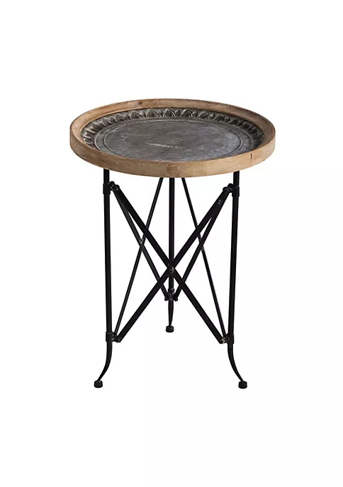 Cheapest 👏 A & B Home 24.25" Black and Brown Classic Vintage Round Side Table ✔️ 4 Cheapest 👏 A & B Home 24.25" Black and Brown Classic Vintage Round Side Table ✔️ - Image 2