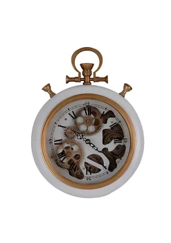 Outlet 🛒 A & B Home 15" White and Gold Classic Vintage Wall Clock ✔️