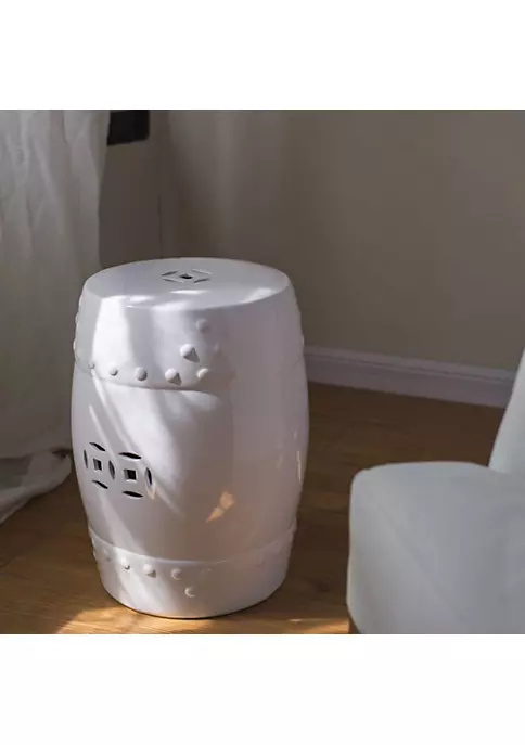 Wholesale ๐ A & B Home 18" White Contemporary Style Zella Garden Stool ๐ 4 Wholesale ๐ A & B Home 18" White Contemporary Style Zella Garden Stool ๐ - Image 2