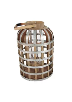 Deals 🌟 A & B Home 22.25" Silver and Natural Brown Classic Large Shanghai Lantern 👏
