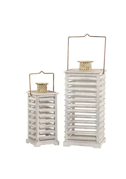 Best deal ✨ A & B Home Set of 2 White and Gold Hesper Hanging Garden Lanterns 27.5" 🔔