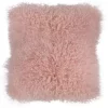 Hot Sale 👏 A & B Home 16" Pink Contemporary Lamb Fur Square Throw Pillow ✨
