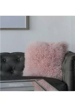 Hot Sale 👏 A & B Home 16" Pink Contemporary Lamb Fur Square Throw Pillow ✨ -A & B Home Online Shop Belk 932
