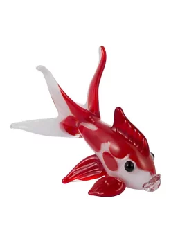 Deals 🧨 A & B Home 10.5" Red and White Flutter Fish Accent 🌟