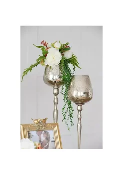 New 😍 A & B Home 32.5" Antique Silver Keavy Tall Reflective Glass Candleholder 🎁 -A & B Home Online Shop Belk 940