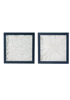 Wholesale 🔥 A & B Home Set of 2 Ivory and Indigo Casual Style Square Wall Decor 15.25" ⌛
