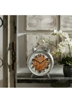 Buy ⭐ A & B Home 10" White and Gold Contemporary Table Clock with Mechanical Gears 🔔 -A & B Home Online Shop Belk 960