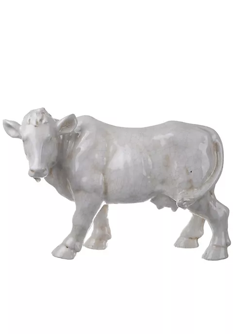 Coupon ❤️ A & B Home 18" White Glossy Finish Patina Decorative Cow Statuette 🔔 4 Coupon ❤️ A & B Home 18" White Glossy Finish Patina Decorative Cow Statuette 🔔 - Image 2