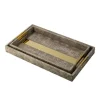 Budget 👍 A & B Home Set of 2 Gray and Gold Rectangular Nesting Trays with Handles 19.5" 🤩 -A & B Home Online Shop Belk 979